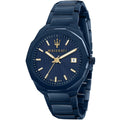 Maserati Stile Blue Edition R8853141001 All Blue Gold Accents Men's Watch