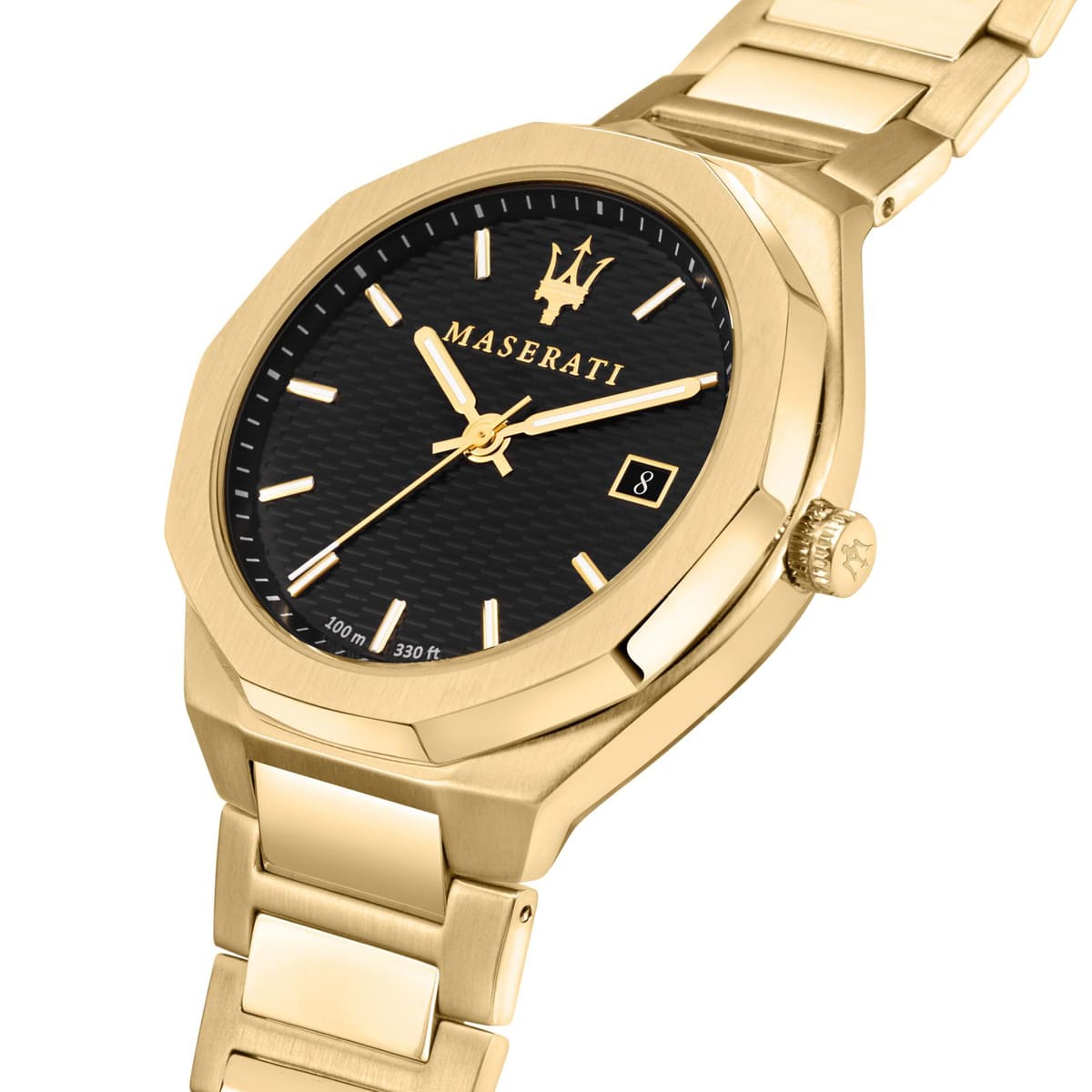 Maserati Stile R8853142004 Full Gold Black Waffle Dial Men's Watch