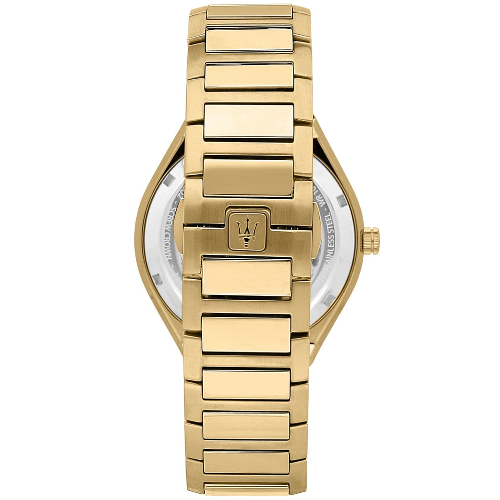 Maserati Stile R8853142004 Full Gold Black Waffle Dial Men's Watch