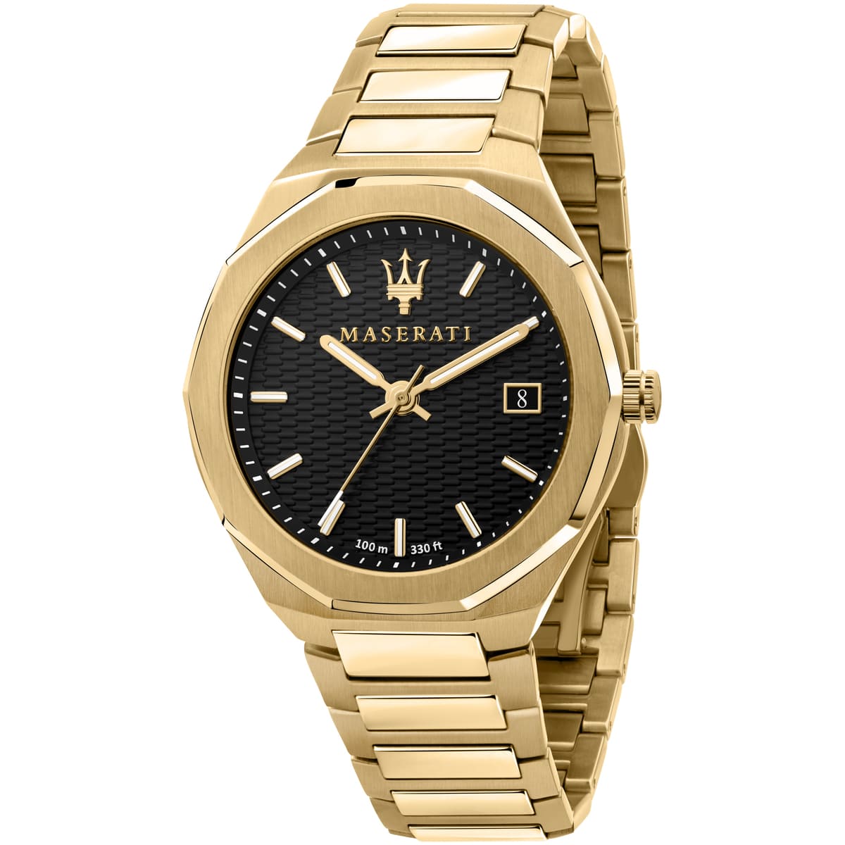 Maserati Stile R8853142004 Full Gold Black Waffle Dial Men's Watch