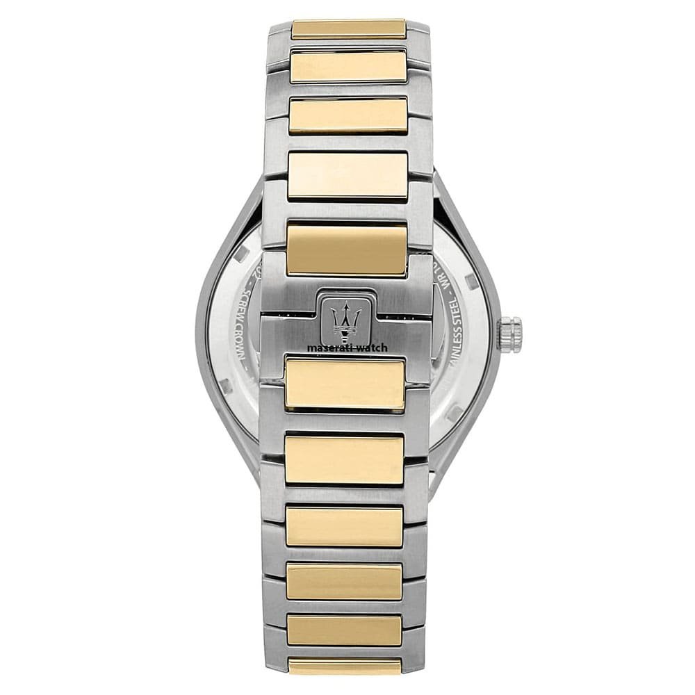 Maserati Stile R8853142008 Two-Tone Silver Gold Blue Waffle Dial Men's Watch