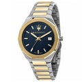 Maserati Stile R8853142008 Two-Tone Silver Gold Blue Waffle Dial Men's Watch