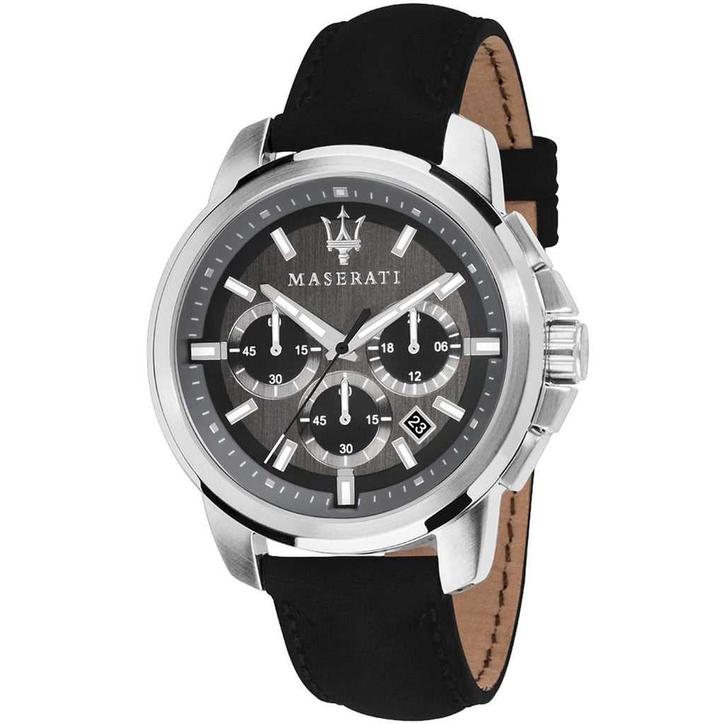 Maserati Successo R8871621006 Silver Gray Dial Leather Men's Watch
