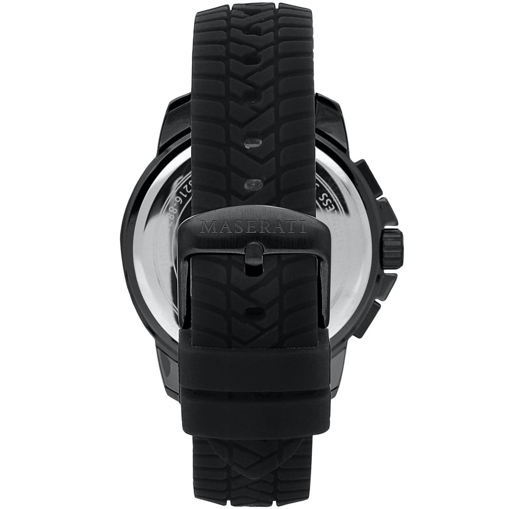 Maserati Successo R8871621010 Black Case White Dial Rubber Men's Watch