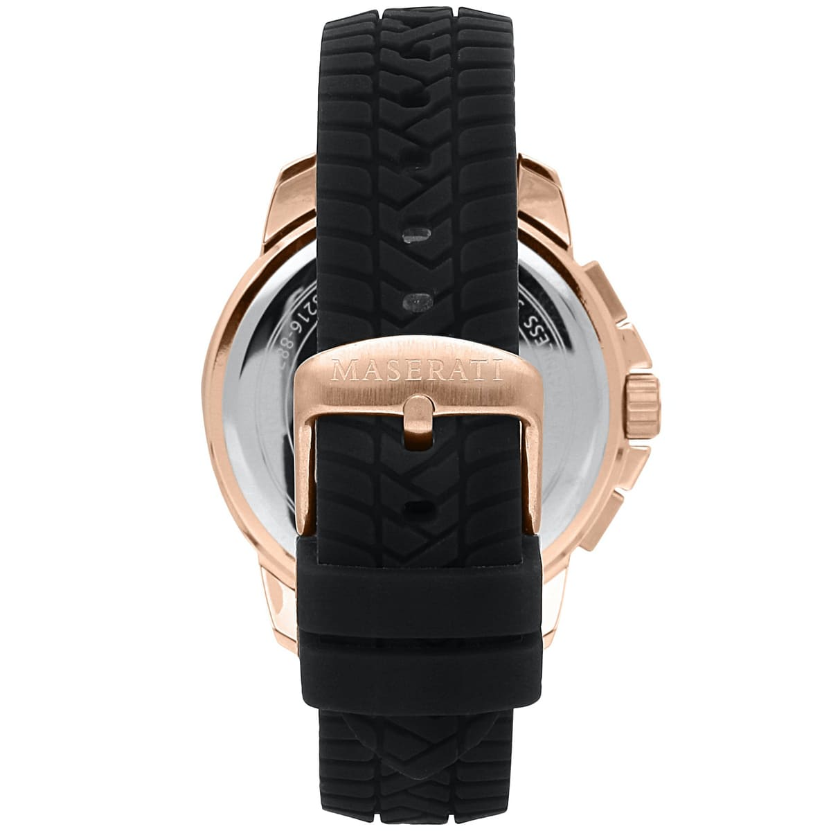 Maserati Successo R8871621012 Rose Gold Black Dial Rubber Men's Watch