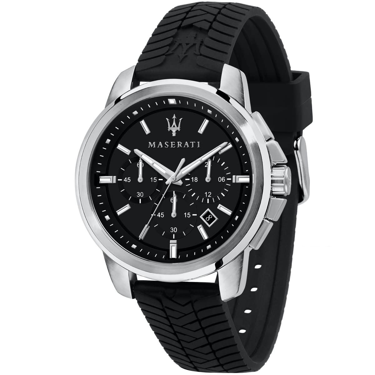 Maserati Successo R8871621014 Black Dial Rubber Men's Watch