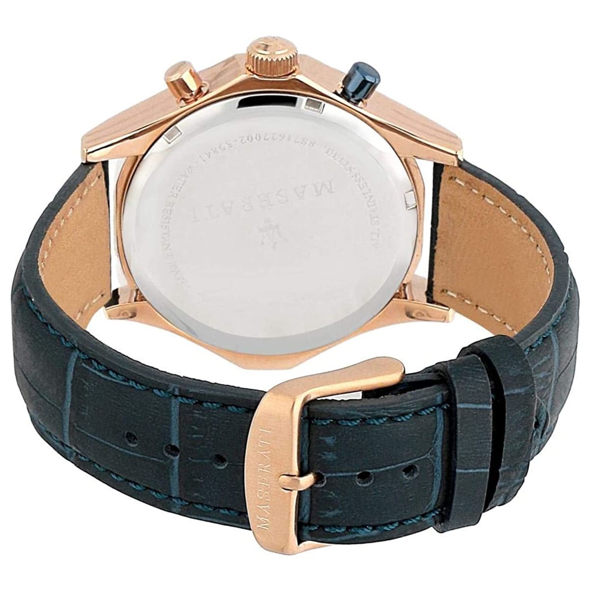Maserati Circuito R8871627002 Rose Gold Blue Dial Leather Men's Watch