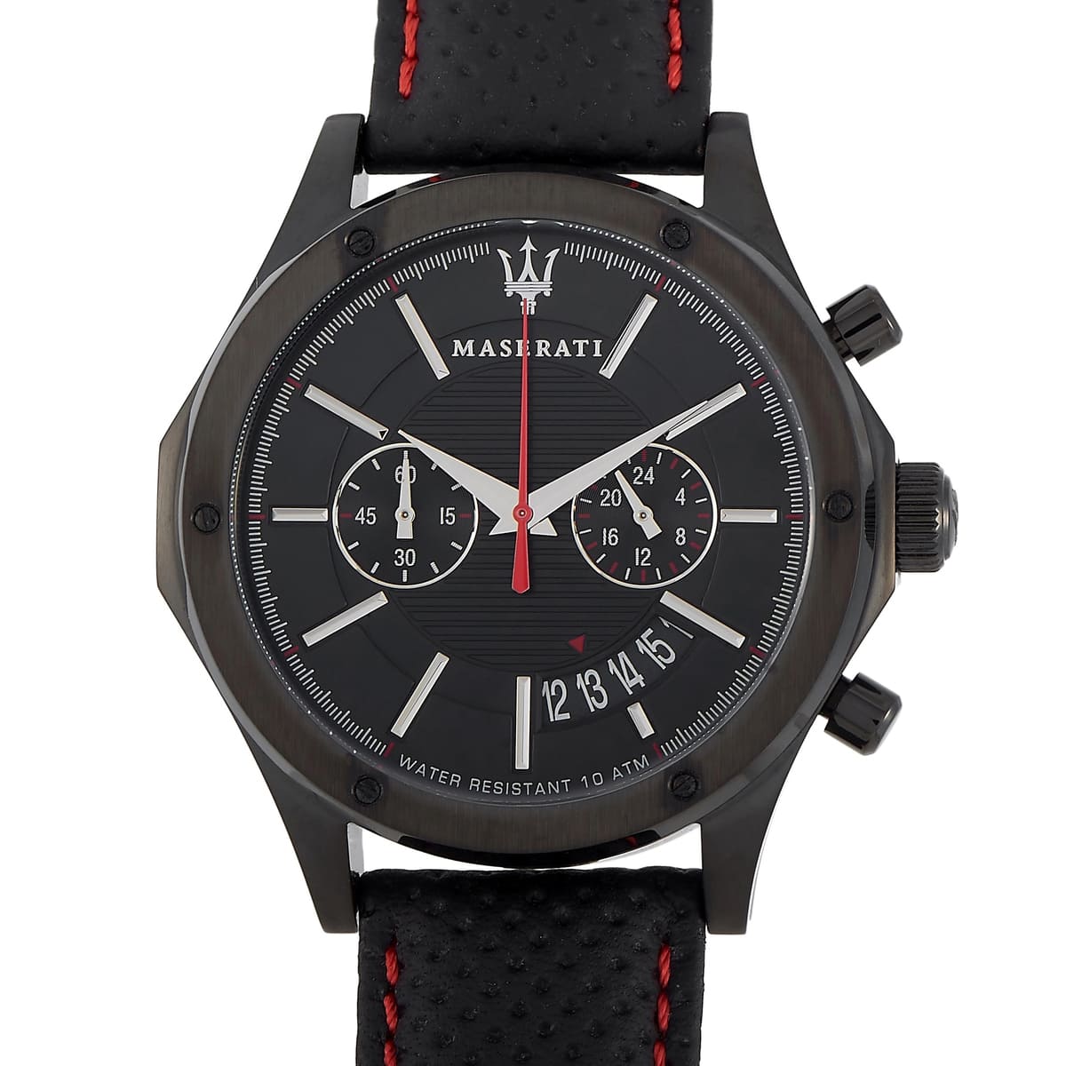Maserati Circuito R8871627004 All Black Red Stitching Leather Men's Watch