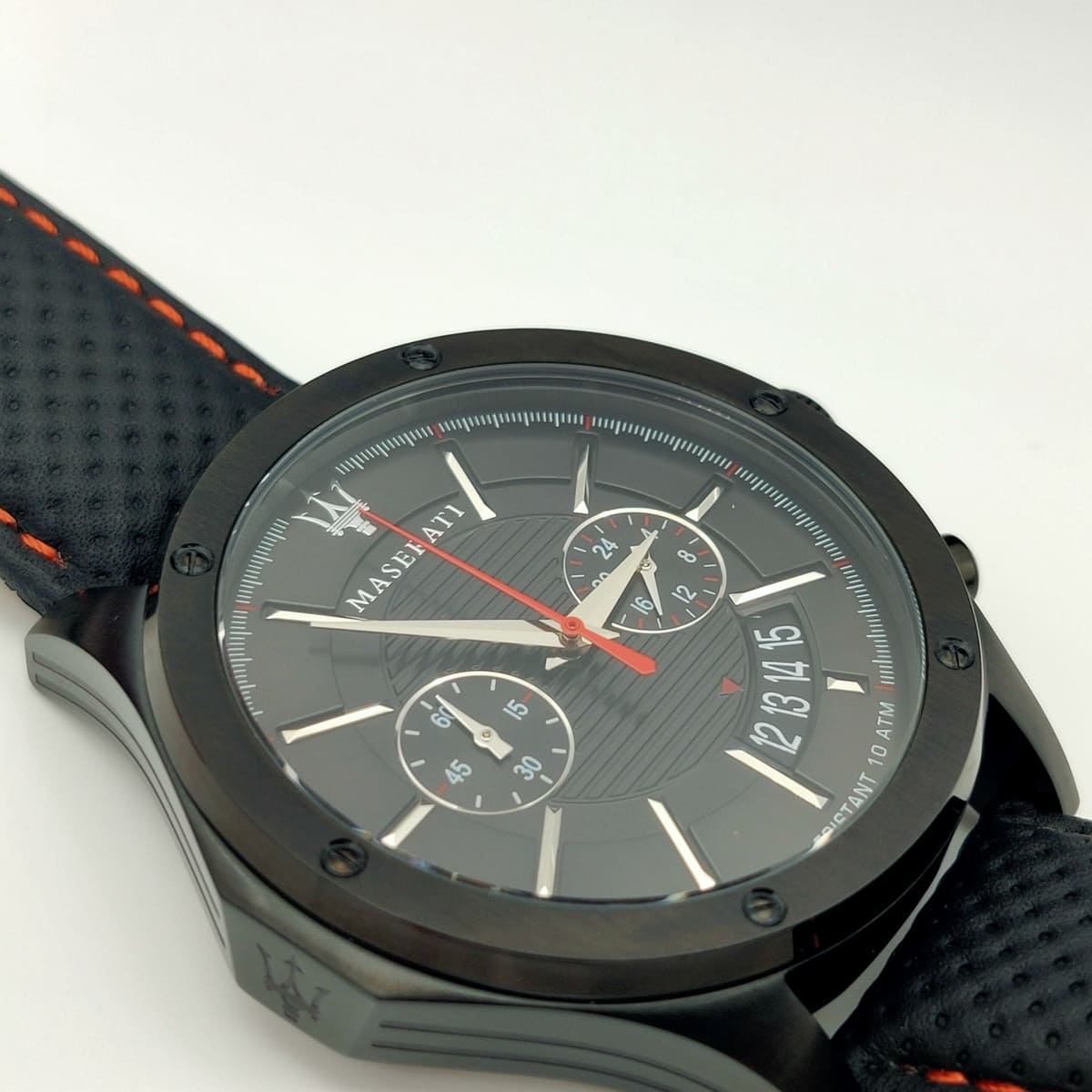 Maserati Circuito R8871627004 All Black Red Stitching Leather Men's Watch