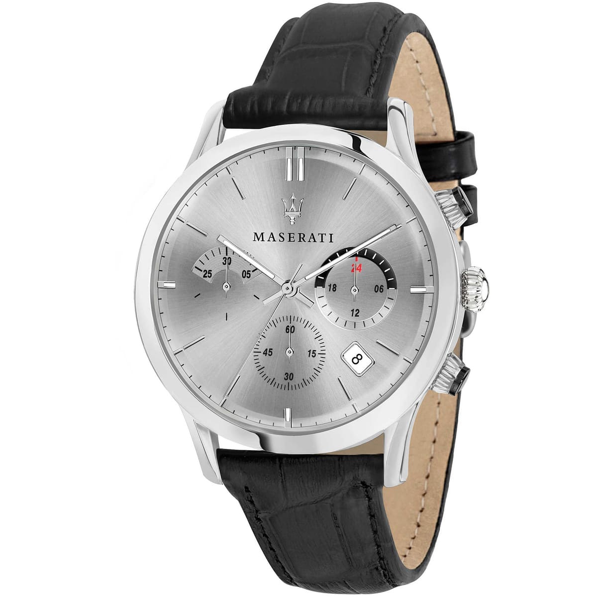 Maserati Ricordo R8871633001 Silver Dial Black Leather Men's Watch