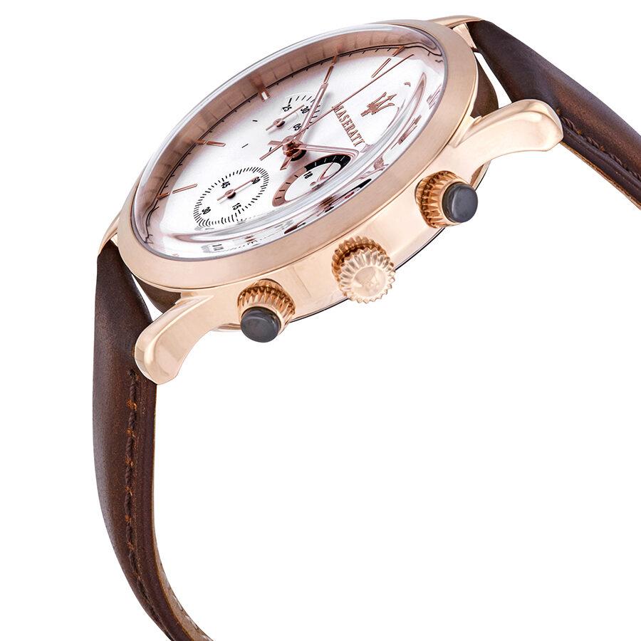 Maserati Ricordo R8871633002 Rose Gold Silver Dial Leather Men's Watch