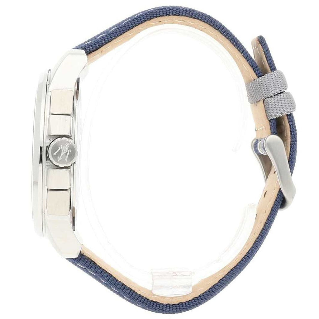 Maserati Royale R8871637001 Silver-Tone Blue Dial Fabric Strap Men's Watch