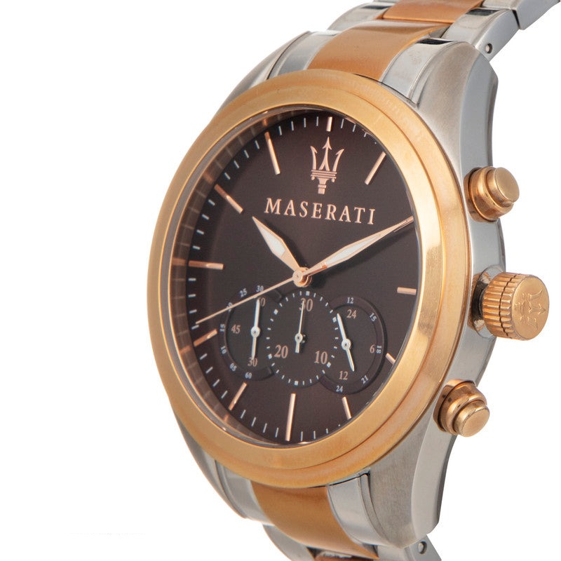 Maserati Traguardo R8873612003 Two-Tone Rose Gold Brown Dial Men's Watch