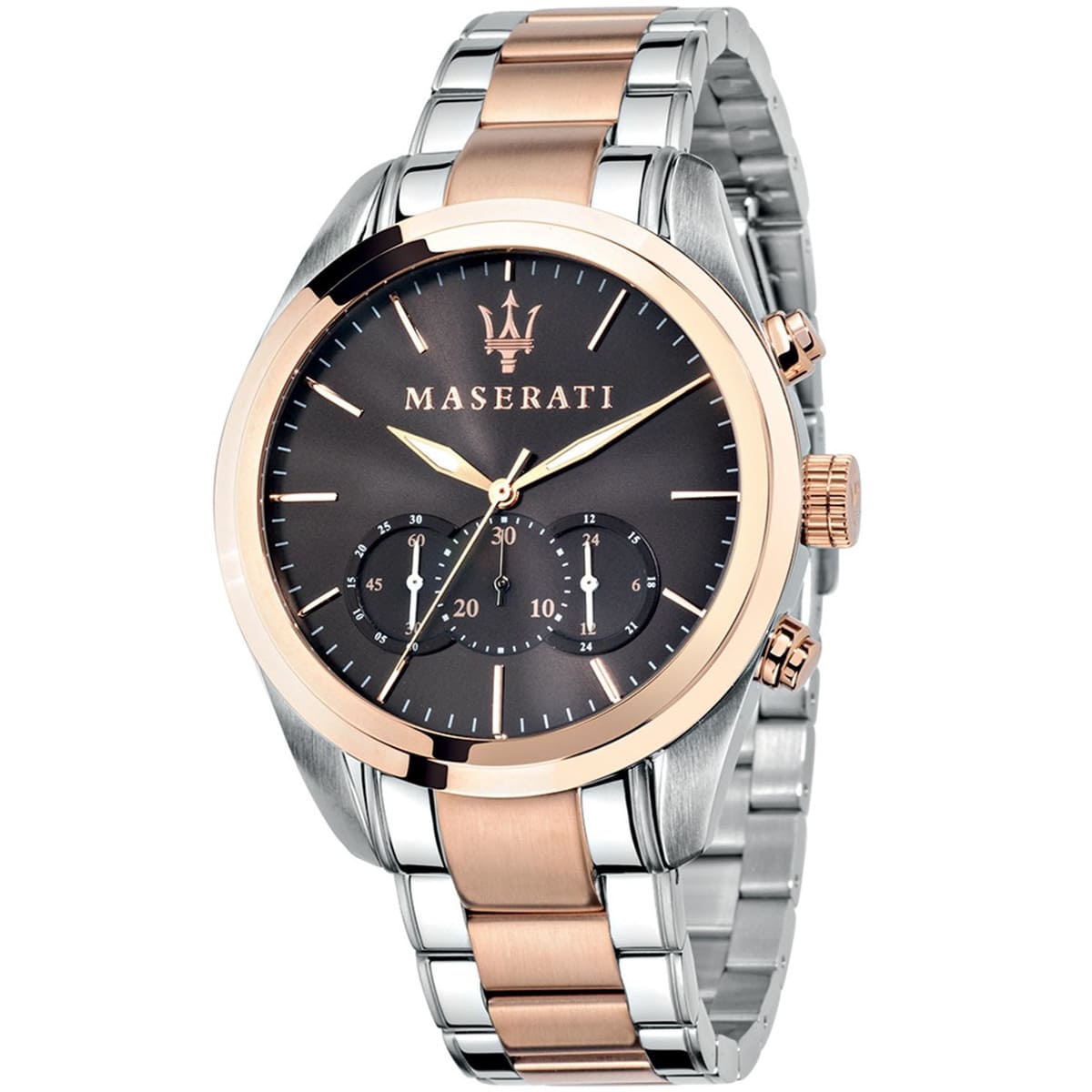 Maserati Traguardo R8873612003 Two-Tone Rose Gold Brown Dial Men's Watch