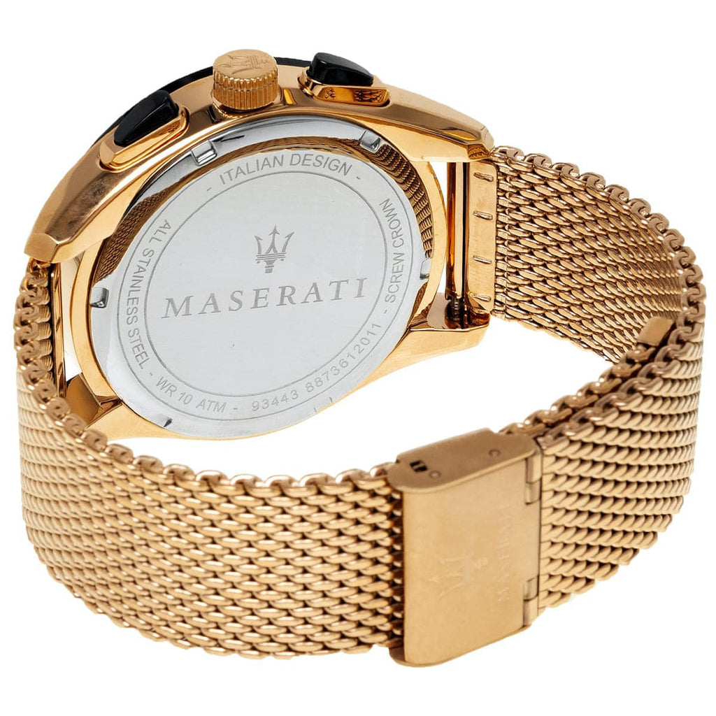 Maserati Traguardo R8873612011 Rose Gold Mesh White Racing Dial Men's Watch