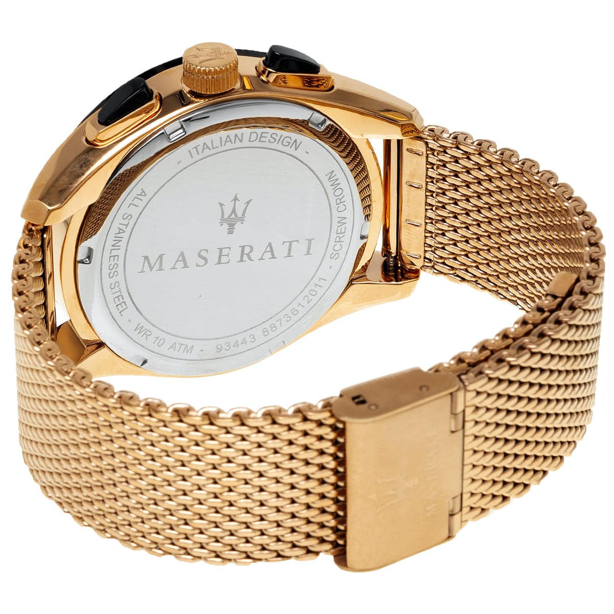 Maserati Traguardo R8873612011 Rose Gold Mesh White Racing Dial Men's Watch