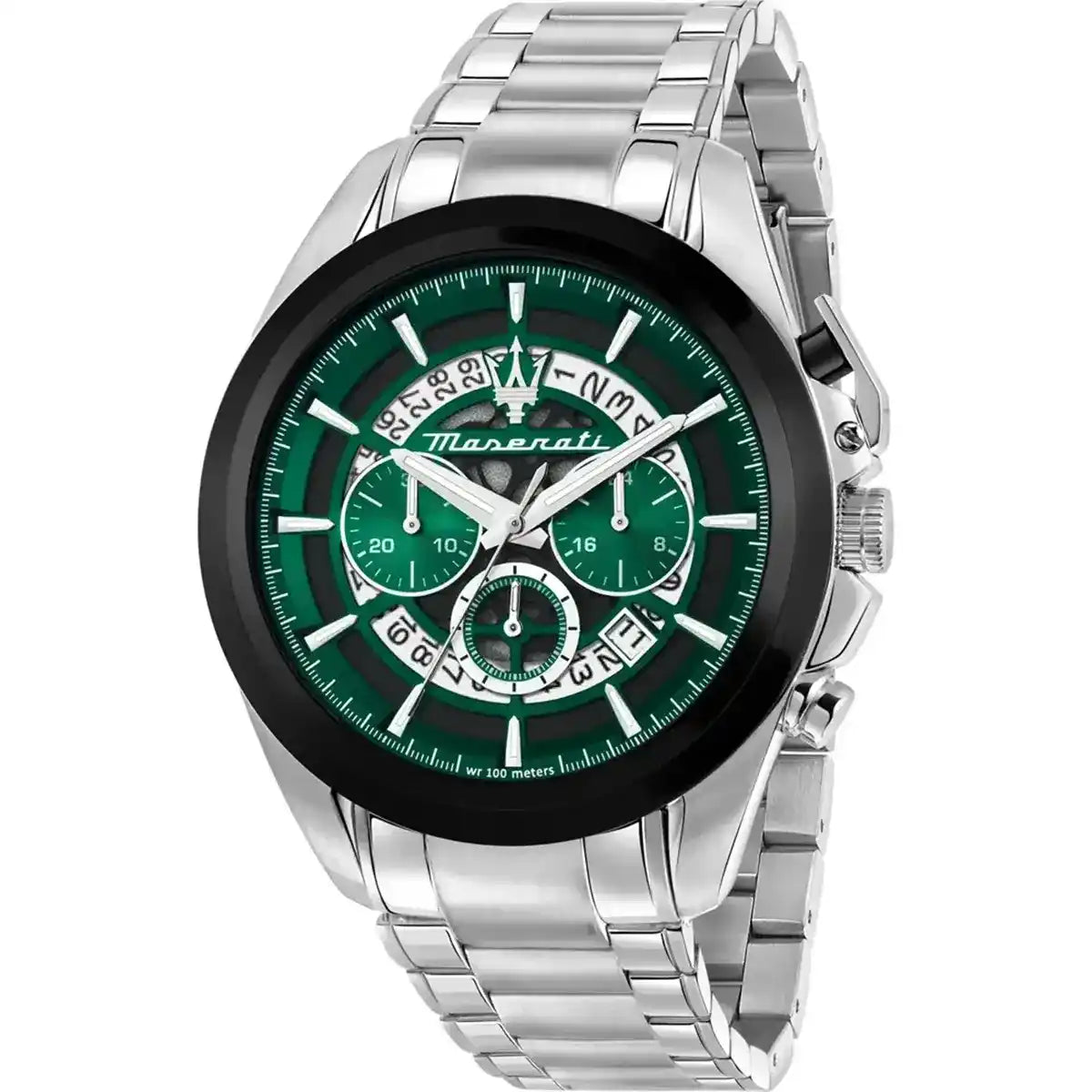 Maserati Traguardo R8873612060 Silver Green Skeleton Dial Metal Men's Watch