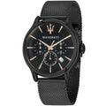 Maserati Epoca Chronograph R8873618006 Black Mesh Rose Gold Accents Men's Watch