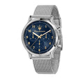 Maserati Epoca R8873618022 Silver-Tone Blue Sunray Dial Mesh Men's Watch