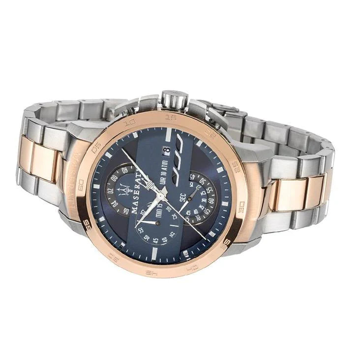 Maserati Ingegno R8873619002 Two-Tone Rose Gold Blue Dial Men's Watch