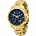 Maserati Successo R8873621021 Gold Tone Textured Blue Dial Men's Watch