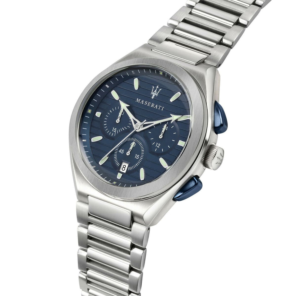 Maserati Triconic R8873639001 Silver-Tone Blue Racing Dial Men's Watch