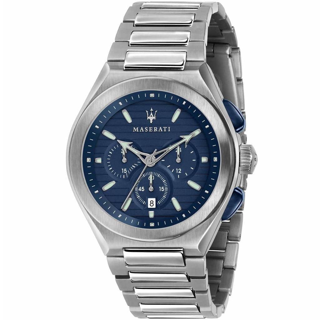 Maserati Triconic R8873639001 Silver-Tone Blue Racing Dial Men's Watch