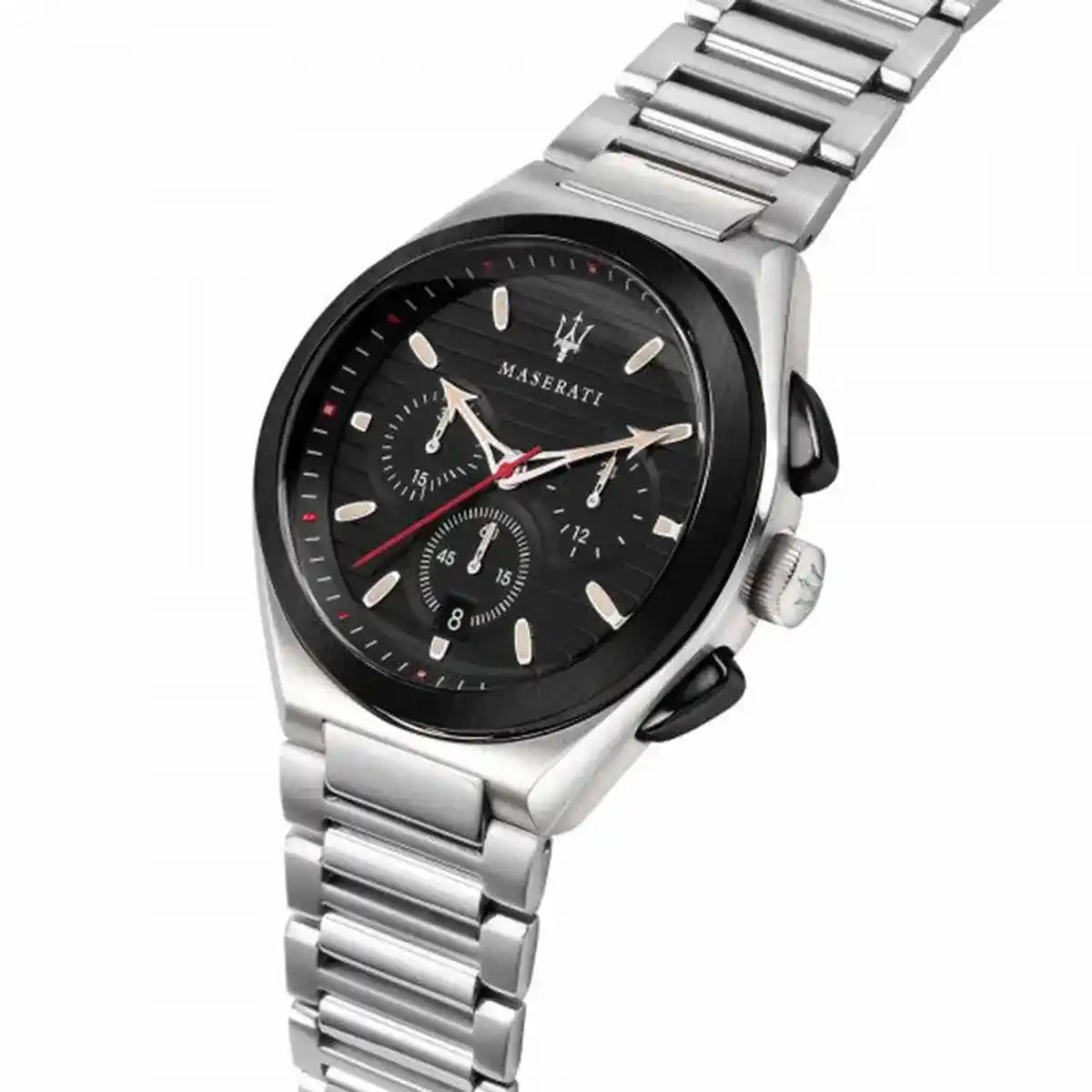 Maserati Triconic R8873639002 Silver-Tone Black Racing Dial Men's Watch