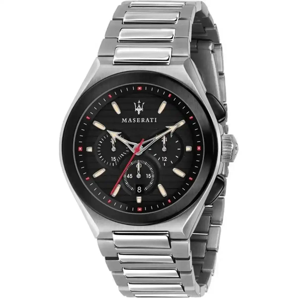 Maserati Triconic R8873639002 Silver-Tone Black Racing Dial Men's Watch