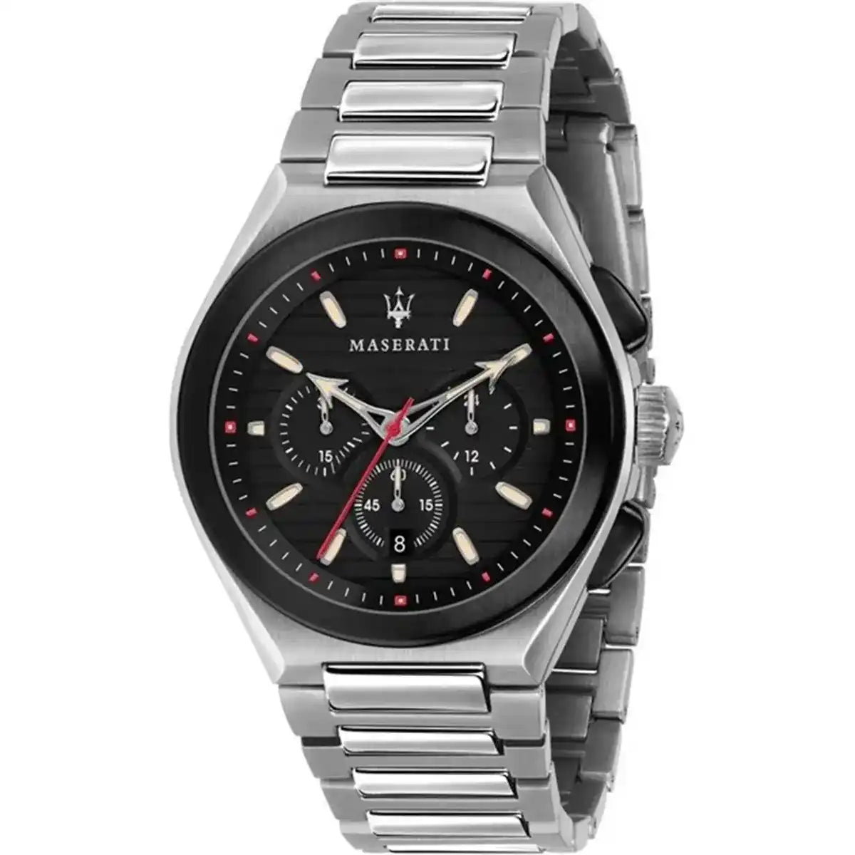 Maserati Triconic R8873639002 Silver-Tone Black Racing Dial Men's Watch