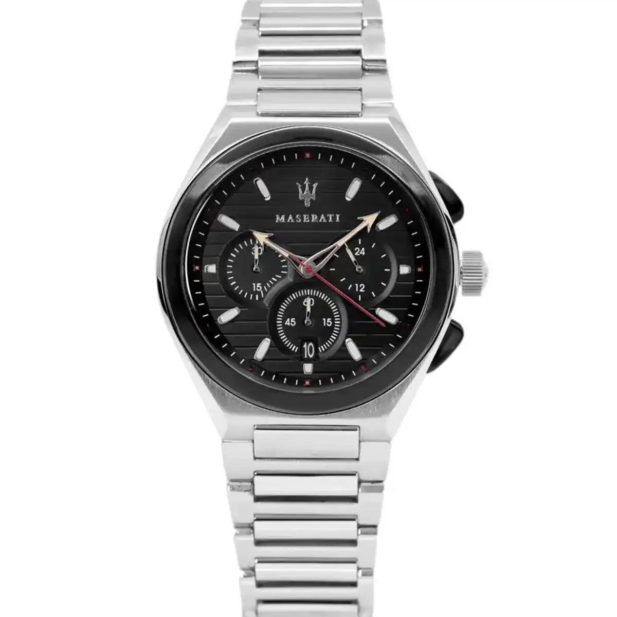 Maserati Triconic R8873639002 Silver-Tone Black Racing Dial Men's Watch