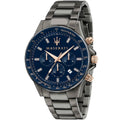 Maserati Sfida R8873640001 Gunmetal Blue Dial Metal Men's Watch