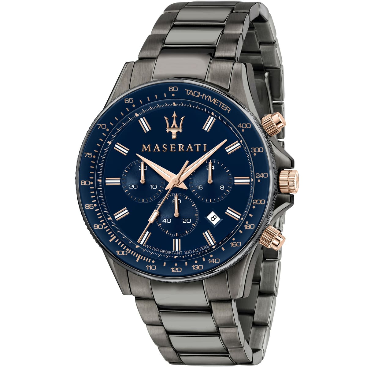 Maserati Sfida R8873640001 Gunmetal Blue Dial Metal Men's Watch