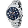 Maserati Successo Solar R8873645004 Silver Blue Dial Men's Watch