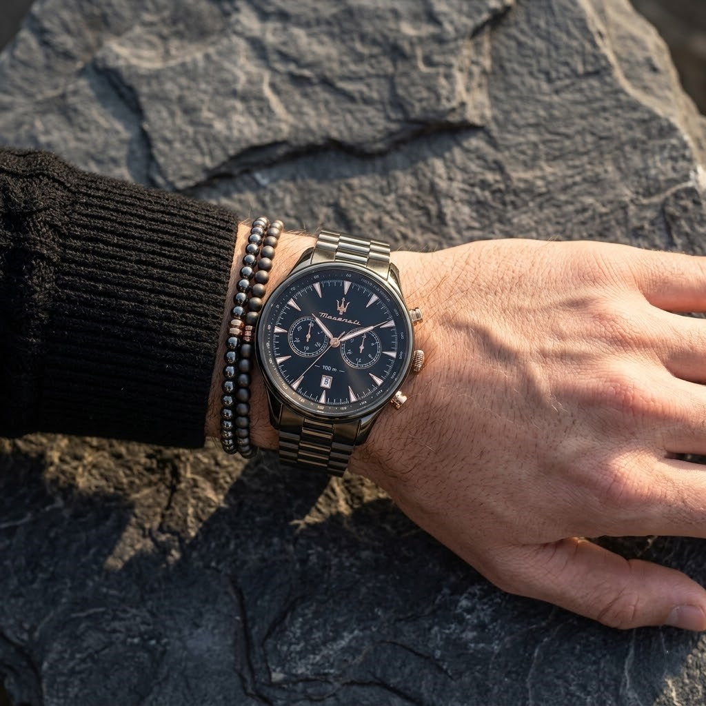 Maserati Traguardo R8873646001 Gunmetal Grey Rose Gold Men's Watch