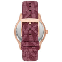 Michael Kors Camille MK2967 Rose Gold Watch with Burgundy MK Logo Strap