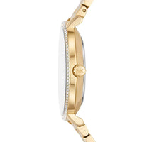 Michael Kors Pyper MK1065 Gold-Tone Watch with White Mother of Pearl Dial