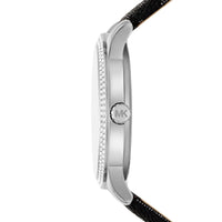 Michael Kors Tibby MK2976 Silver-Tone Watch with Black MK Logo Strap