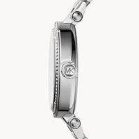 Michael Kors Parker MK5925 Silver Watch with Pavé Crystal MK Logo Dial