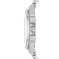 Michael Kors Lennox MK7280 Silver Watch with Crystal Bezel and Silver Dial