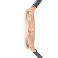 Michael Kors Janelle MK7314 Rose Gold Watch with Grey Silicone Strap