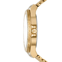 Michael Kors Lennox MK7335 Gold-Tone Watch with Mesh Bracelet and Crystal Bezel