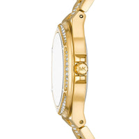 Michael Kors Lennox MK7361 Gold-Tone Watch with Pavé Crystal Bracelet