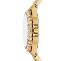 Michael Kors Lennox MK7394 Gold-Tone Watch with Pavé Leopard Print Dial
