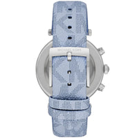 Michael Kors Parker MK6936 Silver Watch with Light Blue Genuine Leather Strap