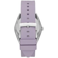 Michael Kors Janelle MK7143 Silver Watch with Purple Silicone Strap
