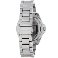 Michael Kors Runway MK6554 Silver Watch with Crystal Encrusted MK Logo Dial