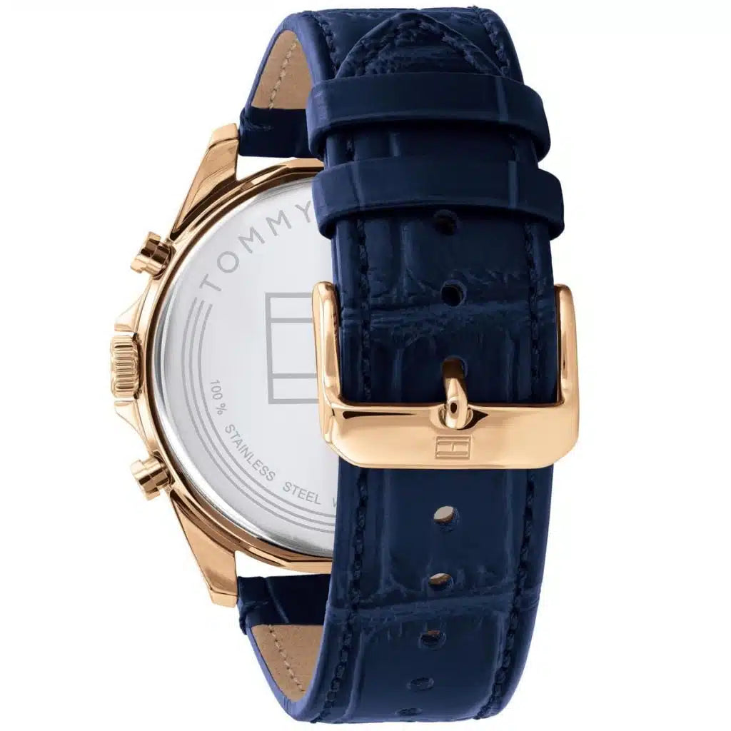 Tommy Hilfiger Damon 1710451 Multi-Function Blue Dial Men's Blue Leather Watch