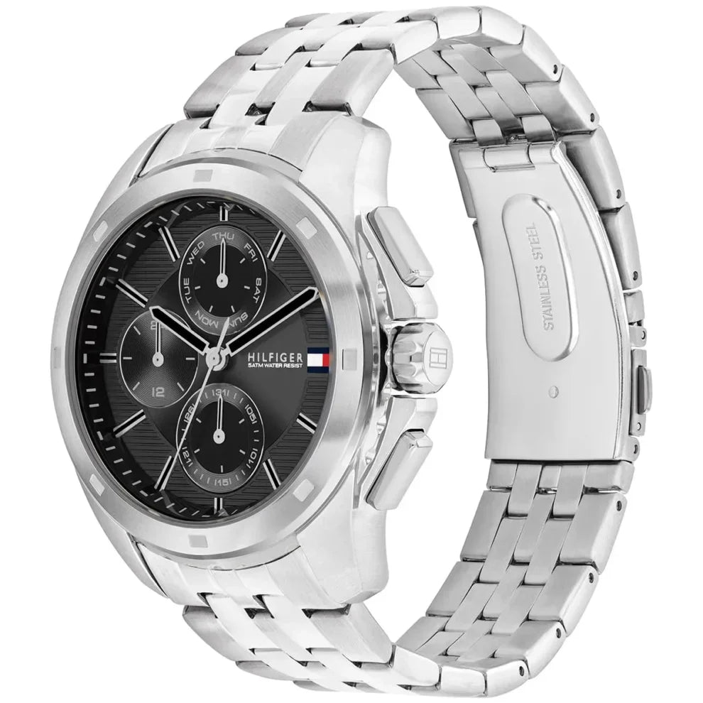 Tommy Hilfiger Walker 1710620 Men's Silver Steel Watch with Black Dial