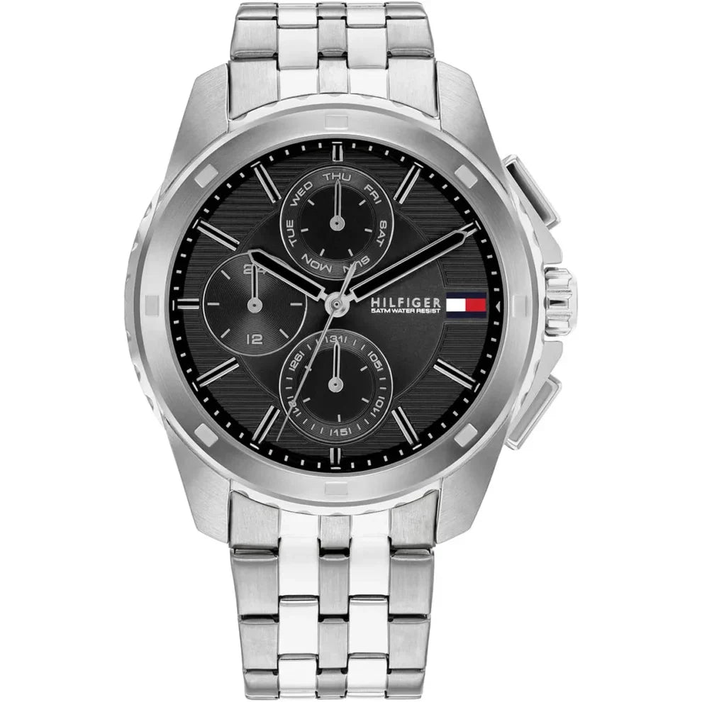 Tommy Hilfiger Walker 1710620 Men's Silver Steel Watch with Black Dial